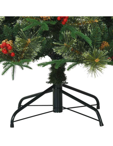 Albero di Natale Artificiale con Rami Pieghevoli Verde 210 cm