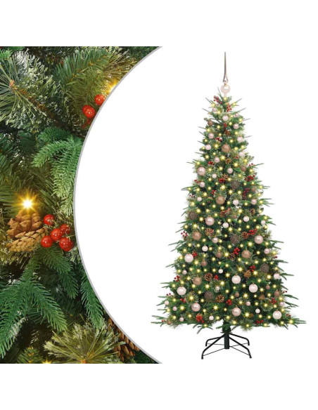 Albero di Natale Artificiale con Rami Pieghevoli Verde 210 cm