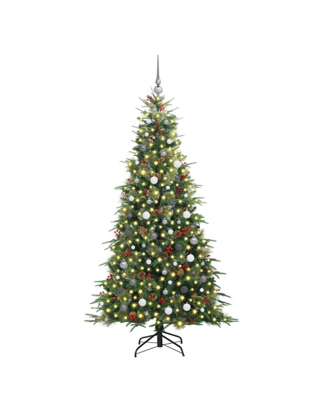 Albero di Natale Artificiale con Rami Pieghevoli Verde 210 cm