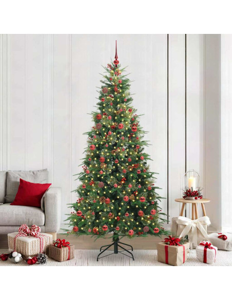Albero di Natale Artificiale con Rami Pieghevoli Verde 210 cm