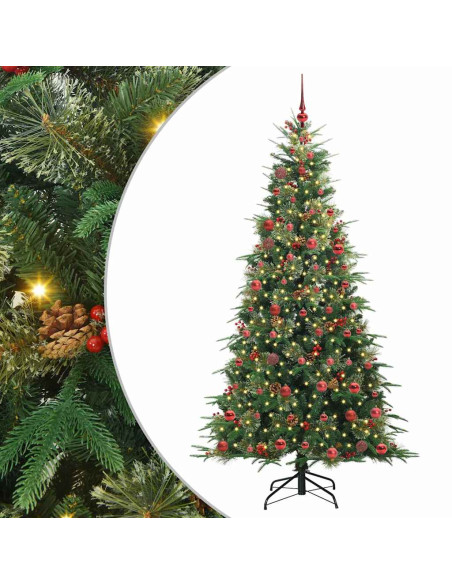 Albero di Natale Artificiale con Rami Pieghevoli Verde 210 cm