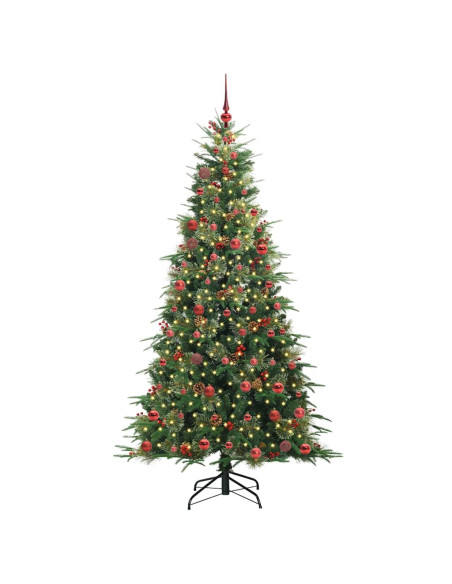 Albero di Natale Artificiale con Rami Pieghevoli Verde 210 cm