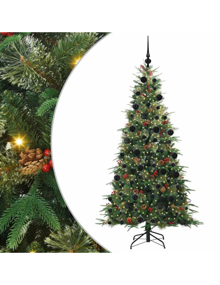 Albero di Natale Artificiale con Rami Pieghevoli Verde 210 cm