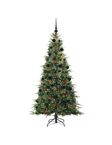 Albero di Natale Artificiale con Rami Pieghevoli Verde 210 cm