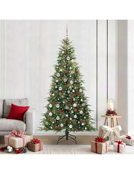 Albero di Natale Artificiale con Rami Pieghevoli Verde 210 cm