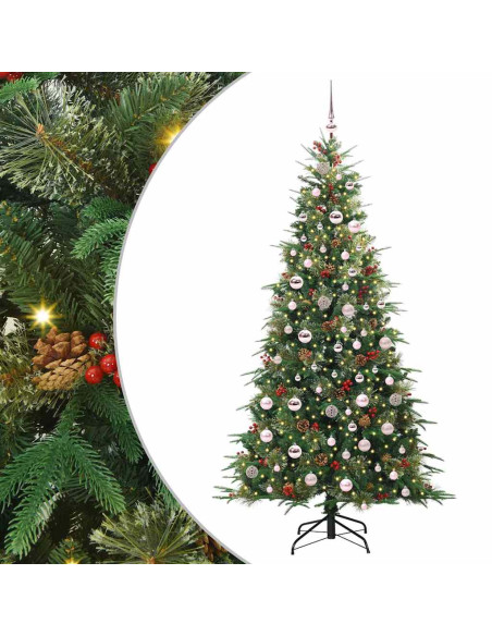 Albero di Natale Artificiale con Rami Pieghevoli Verde 210 cm