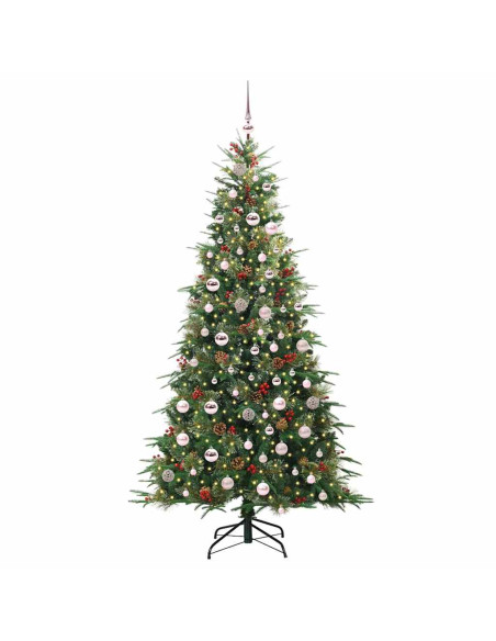 Albero di Natale Artificiale con Rami Pieghevoli Verde 210 cm