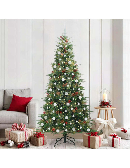 Albero di Natale Artificiale con Rami Pieghevoli Verde 210 cm