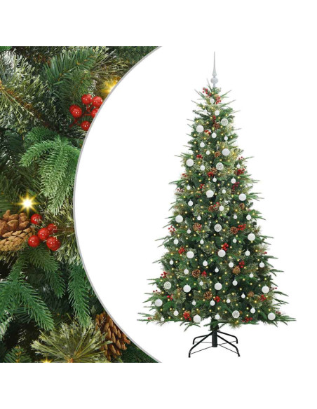 Albero di Natale Artificiale con Rami Pieghevoli Verde 210 cm