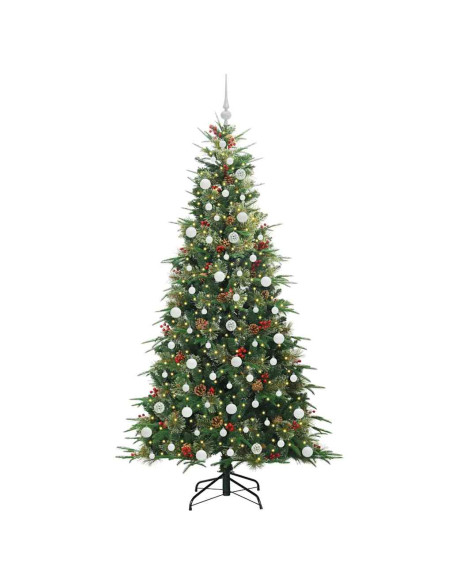 Albero di Natale Artificiale con Rami Pieghevoli Verde 210 cm