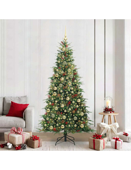 Albero di Natale Artificiale con Rami Pieghevoli Verde 210 cm