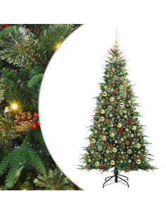Albero di Natale Artificiale con Rami Pieghevoli Verde 210 cm 2