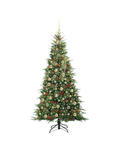 Albero di Natale Artificiale con Rami Pieghevoli Verde 210 cm