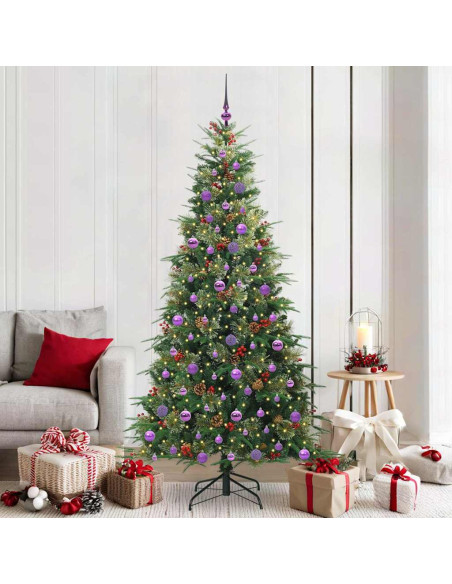 Albero di Natale Artificiale con Rami Pieghevoli Verde 210 cm