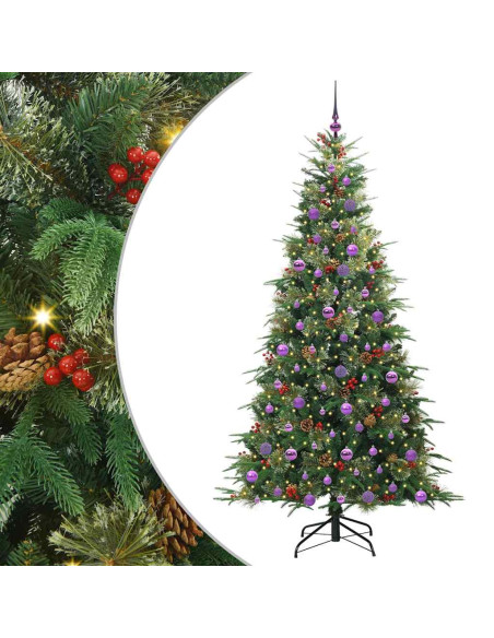 Albero di Natale Artificiale con Rami Pieghevoli Verde 210 cm