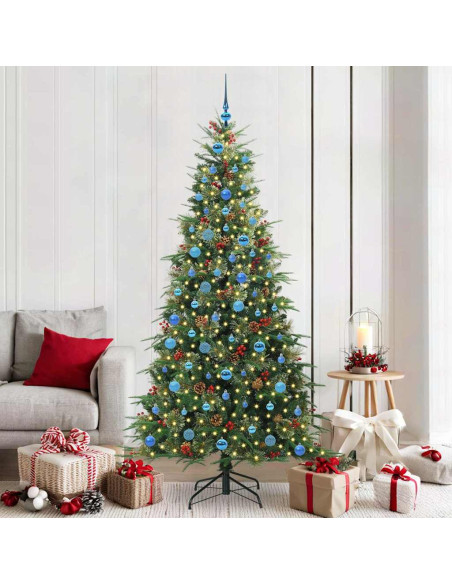 Albero di Natale Artificiale con Rami Pieghevoli Verde 210 cm