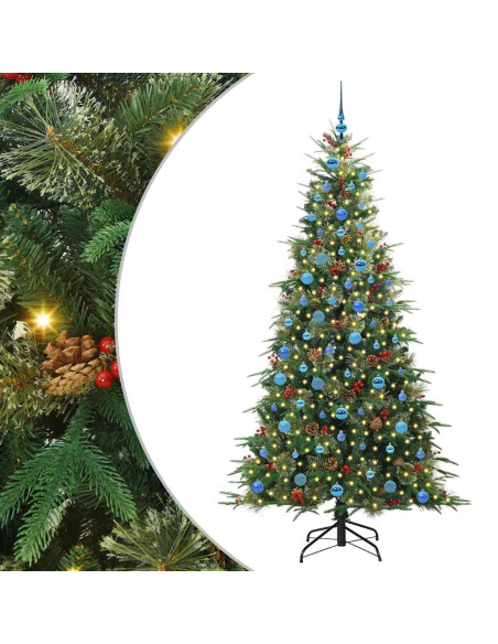 Albero di Natale Artificiale con Rami Pieghevoli Verde 210 cm