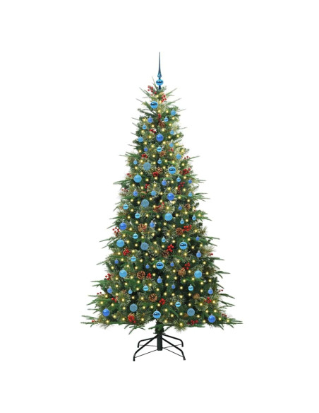 Albero di Natale Artificiale con Rami Pieghevoli Verde 210 cm