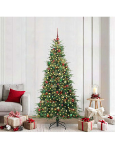 Albero di Natale Artificiale con Rami Pieghevoli Verde 210 cm 2