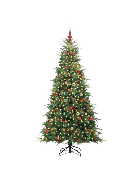 Albero di Natale Artificiale con Rami Pieghevoli Verde 210 cm