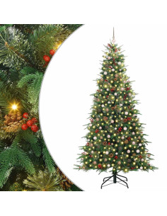 Albero di Natale Artificiale con Rami Pieghevoli Verde 240 cm 2