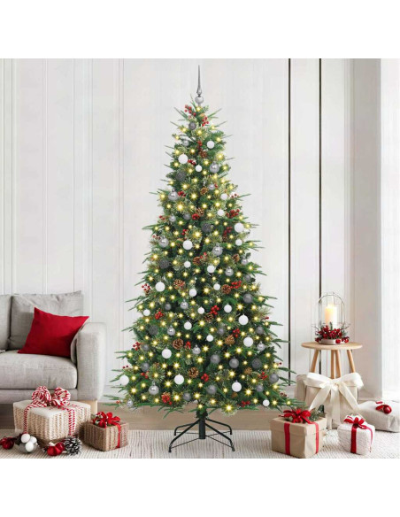 Albero di Natale Artificiale con Rami Pieghevoli Verde 240 cm