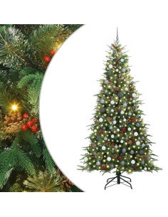 Albero di Natale Artificiale con Rami Pieghevoli Verde 240 cm 2