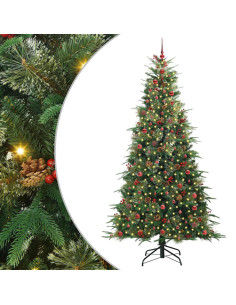 Albero di Natale Artificiale con Rami Pieghevoli Verde 240 cm 2