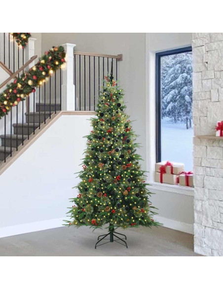 Albero di Natale Artificiale con Rami Pieghevoli Verde 240 cm