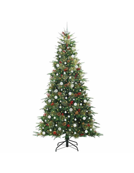 Albero di Natale Artificiale con Rami Pieghevoli Verde 240 cm