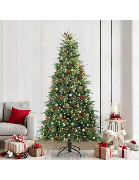 Albero di Natale Artificiale con Rami Pieghevoli Verde 240 cm