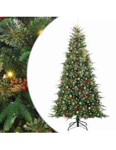 Albero di Natale Artificiale con Rami Pieghevoli Verde 240 cm 2