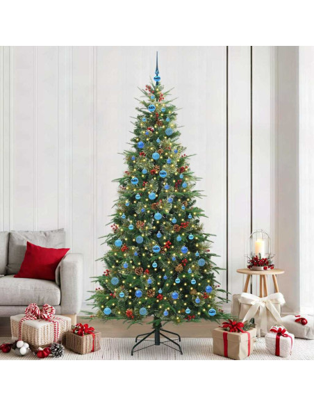 Albero di Natale Artificiale con Rami Pieghevoli Verde 240 cm