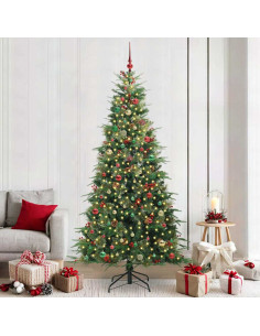 Albero di Natale Artificiale con Rami Pieghevoli Verde 240 cm 2