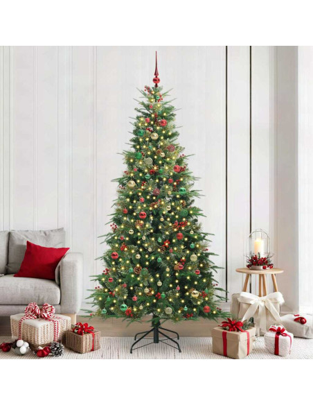 Albero di Natale Artificiale con Rami Pieghevoli Verde 240 cm