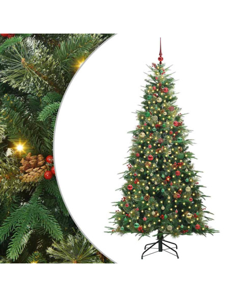 Albero di Natale Artificiale con Rami Pieghevoli Verde 240 cm