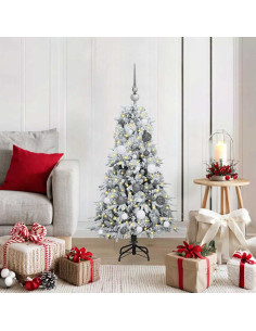 Albero di Natale Artificiale con Rami Pieghevoli Verde 120 cm 2