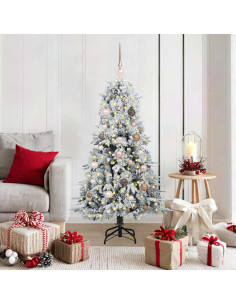 Albero di Natale Artificiale con Rami Pieghevoli Verde 150 cm 2