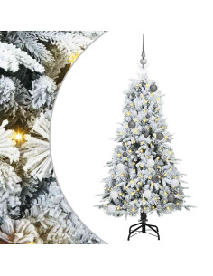 Albero di Natale Artificiale con Rami Pieghevoli Bianco 150 cm 2