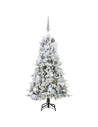 Albero di Natale Artificiale con Rami Pieghevoli Bianco 150 cm