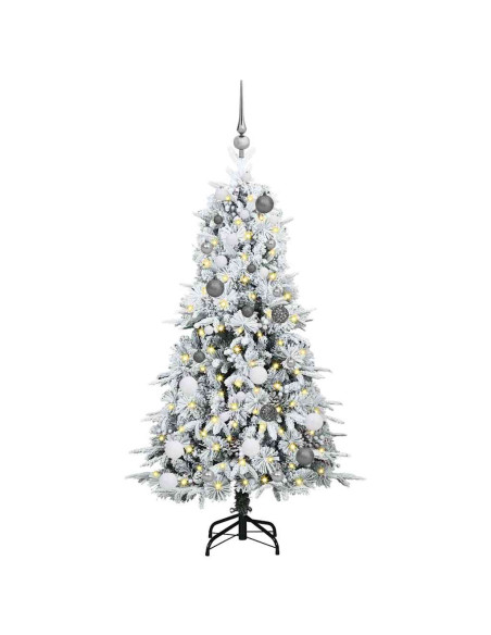 Albero di Natale Artificiale con Rami Pieghevoli Bianco 150 cm