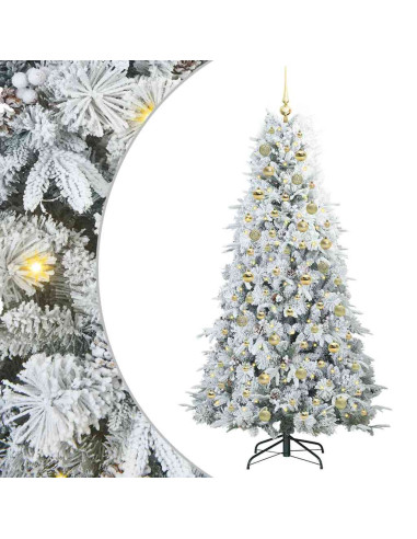 Albero di Natale Artificiale con Rami Pieghevoli Bianco 180 cm