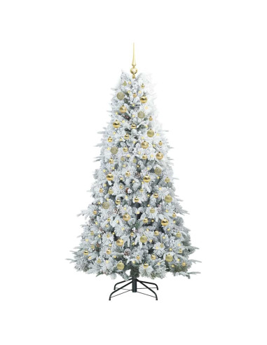 Albero di Natale Artificiale con Rami Pieghevoli Bianco 180 cm