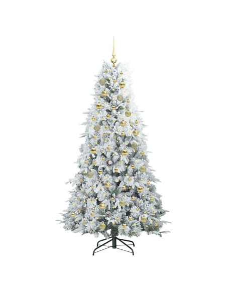 Albero di Natale Artificiale con Rami Pieghevoli Bianco 180 cm
