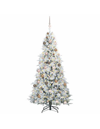 Albero di Natale Artificiale con Rami Pieghevoli Bianco 210 cm