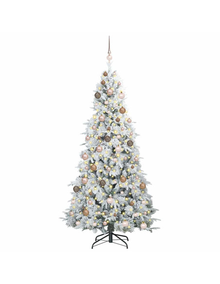 Albero di Natale Artificiale con Rami Pieghevoli Bianco 210 cm