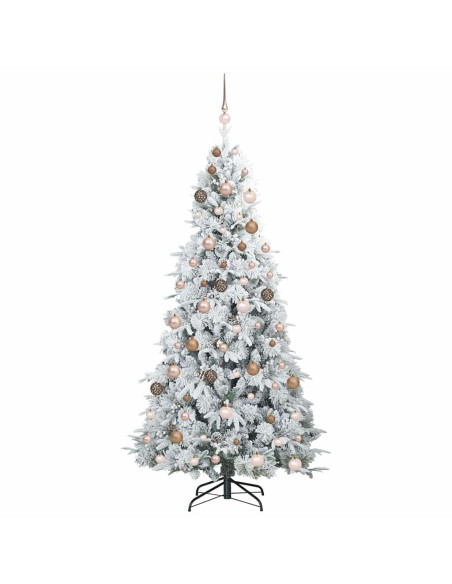 Albero di Natale Artificiale con Rami Pieghevoli Bianco 210 cm