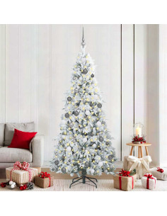 Albero di Natale Artificiale con Rami Pieghevoli Verde 210 cm 2