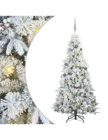 Albero di Natale Artificiale con Rami Pieghevoli Bianco 210 cm