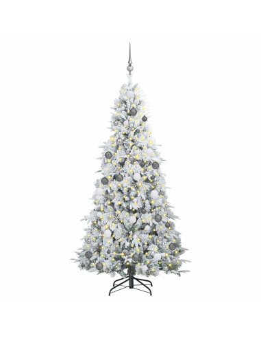 Albero di Natale Artificiale con Rami Pieghevoli Bianco 210 cm